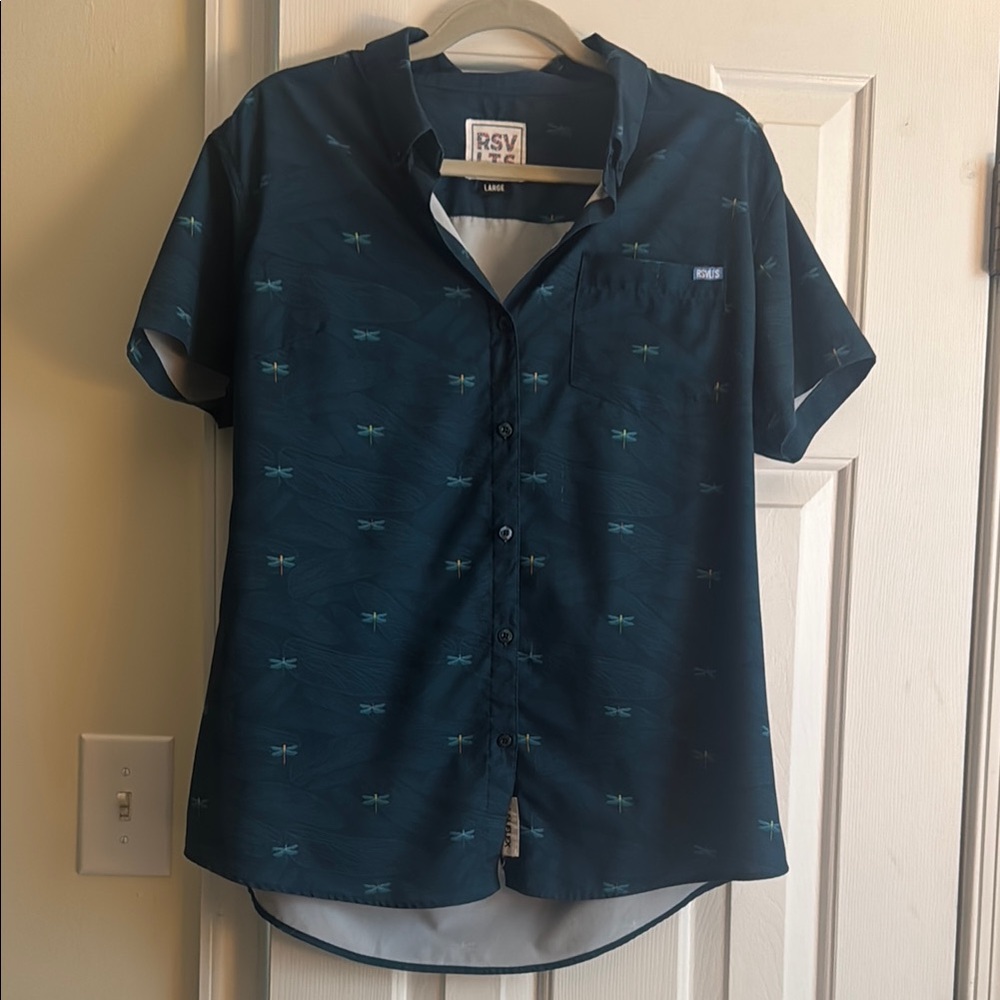 COPY - RSVLTS Teal Dragonfly Pattern Shirt